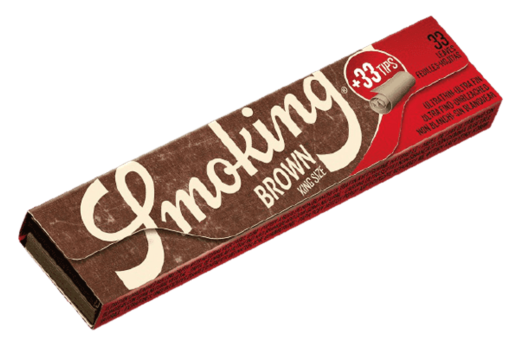 Бумага для самокруток Smoking Brown King Size + Tips, King Size, 108 x 44 мм, 33 листов + 33 tips