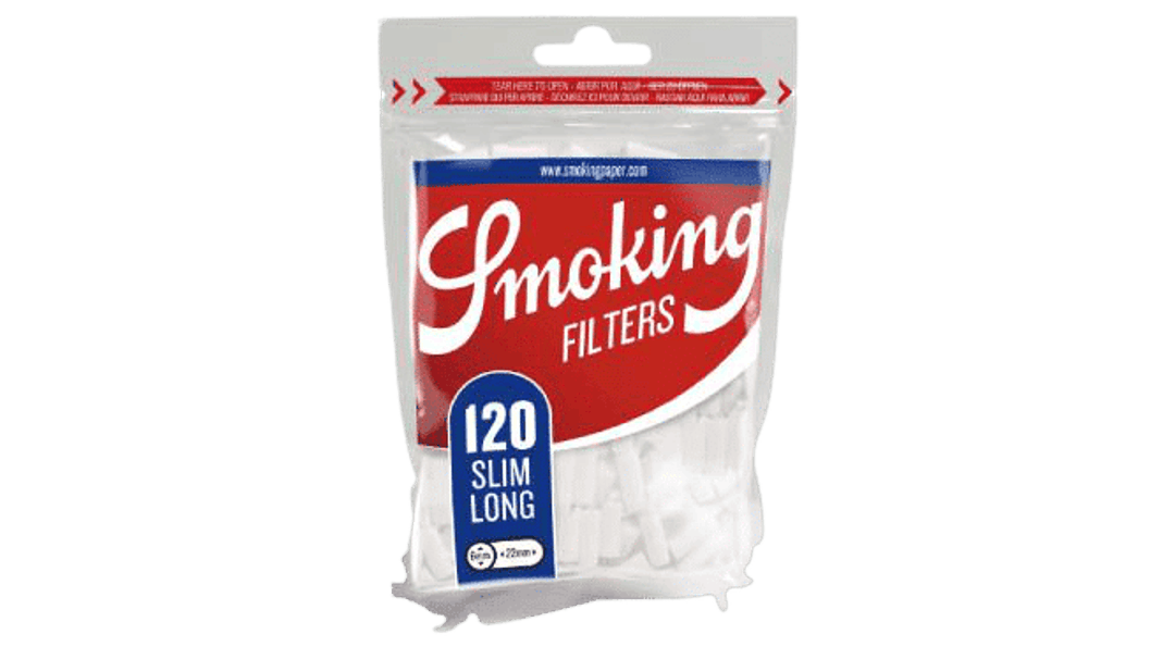 Smoking Classic Slim Long Rolling Filters, 6 x 22 mm, 120 pcs