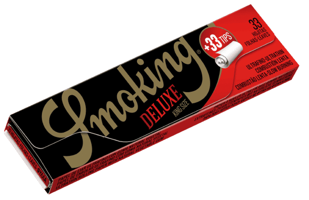 Бумага для самокруток Smoking Deluxe King Size + Tips, King Size, 108 x 44 мм, 33 листов + 33 tips